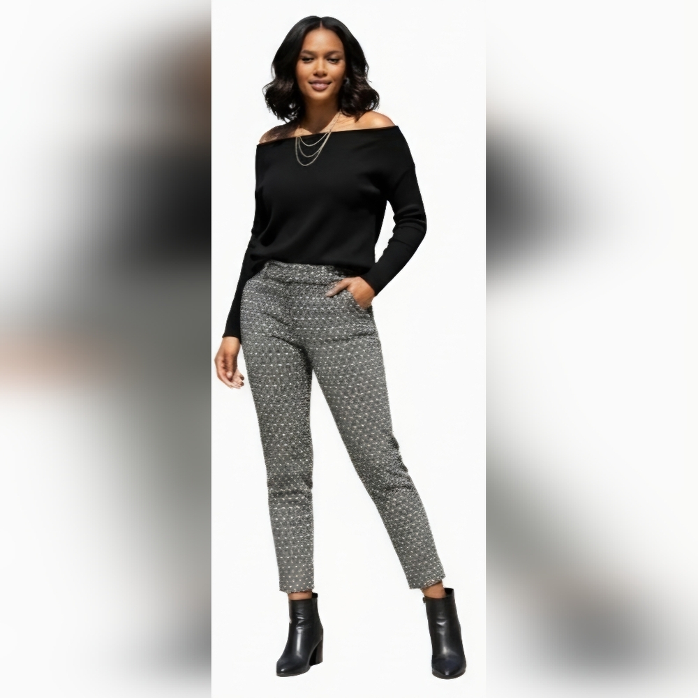 Love J Black and White Patterned Skinny Pants